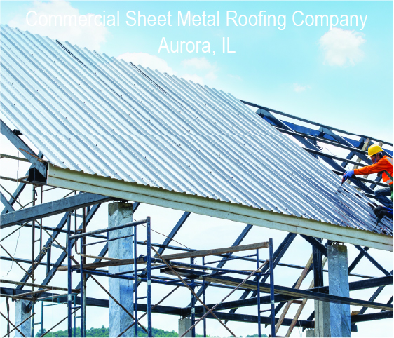 commercial metal roof in progress