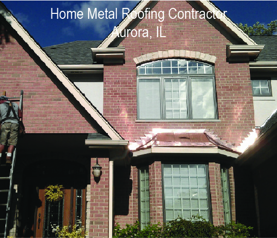copper metal roof accent with shingle roof replacement home